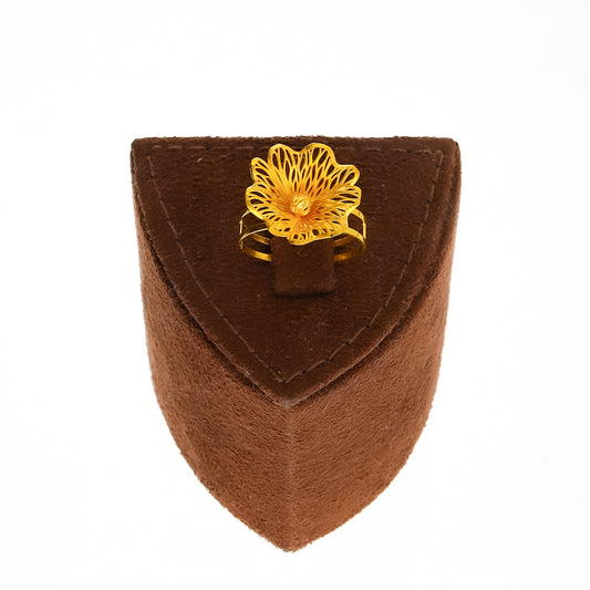 Gold Floral Fusion Ring 21KT - FKJRN21KM10168
