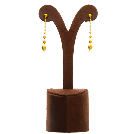 Gold Beaded Earrings 21KT - FKJERN21KM10173