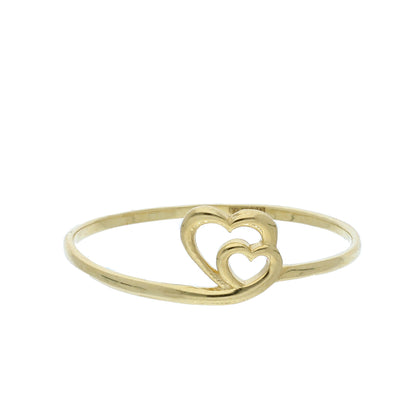 Gold Duo Heart Ring 18KT - FKJRN18K10418