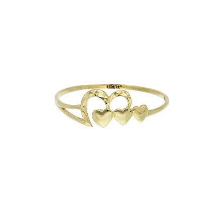 Gold Heart Band Ring 18KT - FKJRN18K10430