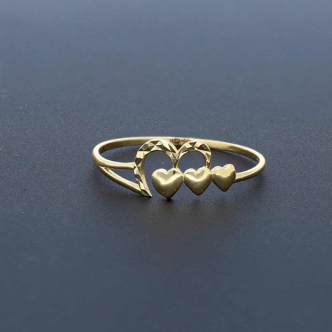 Gold Heart Band Ring 18KT - FKJRN18K10430