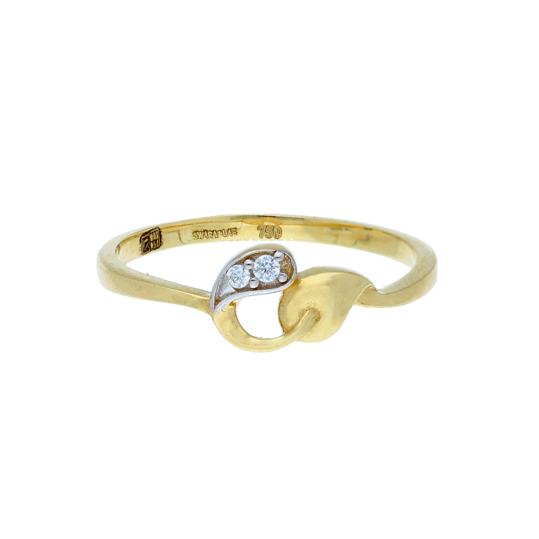 Gold Leaf Motif Ring 18KT - FKJRN18K10431