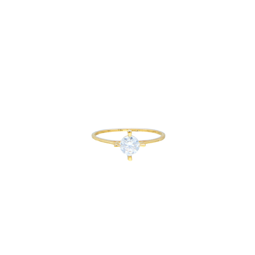 Gold Classic Solitaire Ring 18KT - FKJRN18K10432