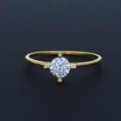 Gold Classic Solitaire Ring 18KT - FKJRN18K10432
