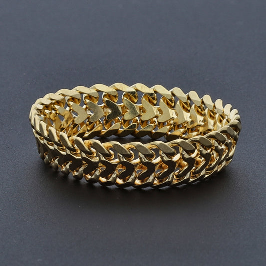 Gold Bold Cuban Link Ring 18KT - FKJRN18K10433