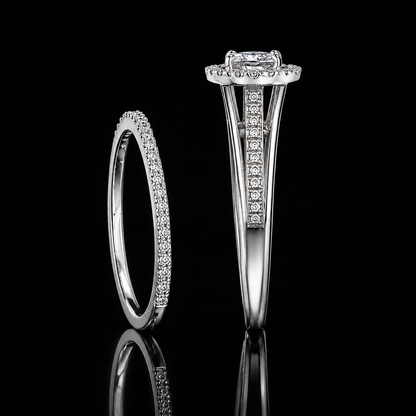 Round Brilliant Cut Diamonds Stack Ring in 18KT White Gold - FKJRN18KMD12098