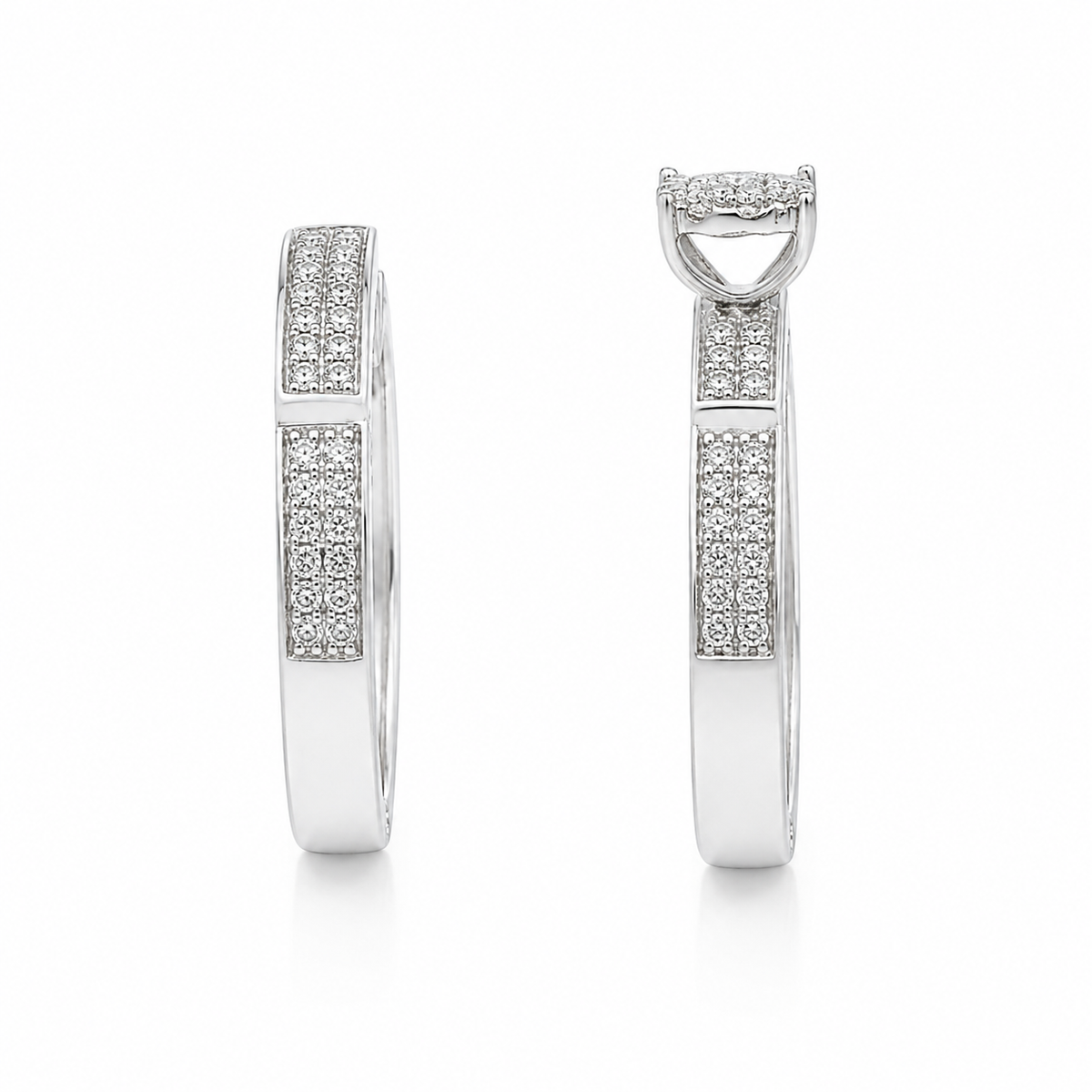 Round Brilliant Cut Diamonds Couple Ring in 18KT White Gold - FKJRN18KMD12100