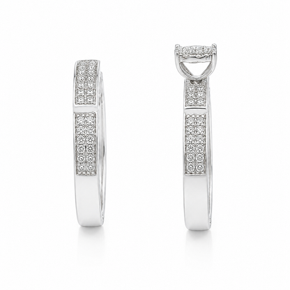 Round Brilliant Cut Diamonds Couple Ring in 18KT White Gold - FKJRN18KMD12100