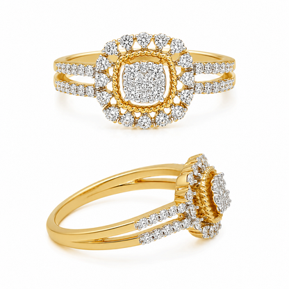 Round Brilliant Cut Diamonds Ring in 18KT Yellow Gold - FKJRN18KMD12106