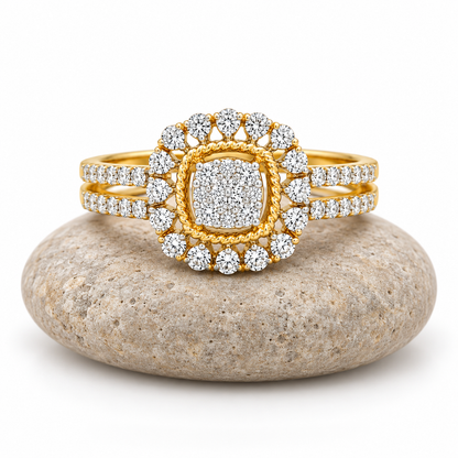 Round Brilliant Cut Diamonds Ring in 18KT Yellow Gold - FKJRN18KMD12106