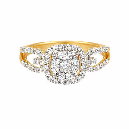 Round Brilliant Cut Diamonds Ring in 18KT Yellow Gold - FKJRN18KMD12108