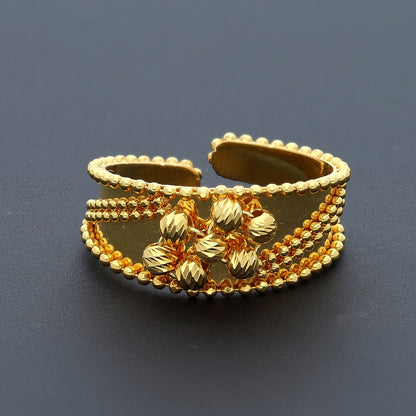 Gold Ethnic Open Band Ring 21KT - FKJRN21KM10441