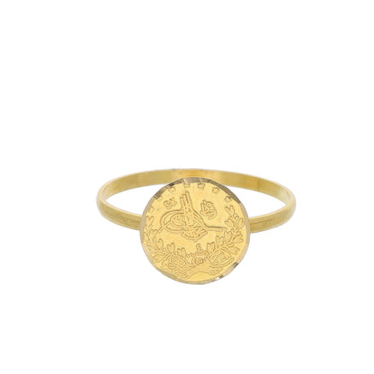 Gold Lira Coin Ring 21KT - FKJRN21KM10443