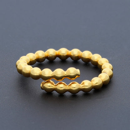 Gold Beaded Open Ring 21KT - FKJRN21KM10445