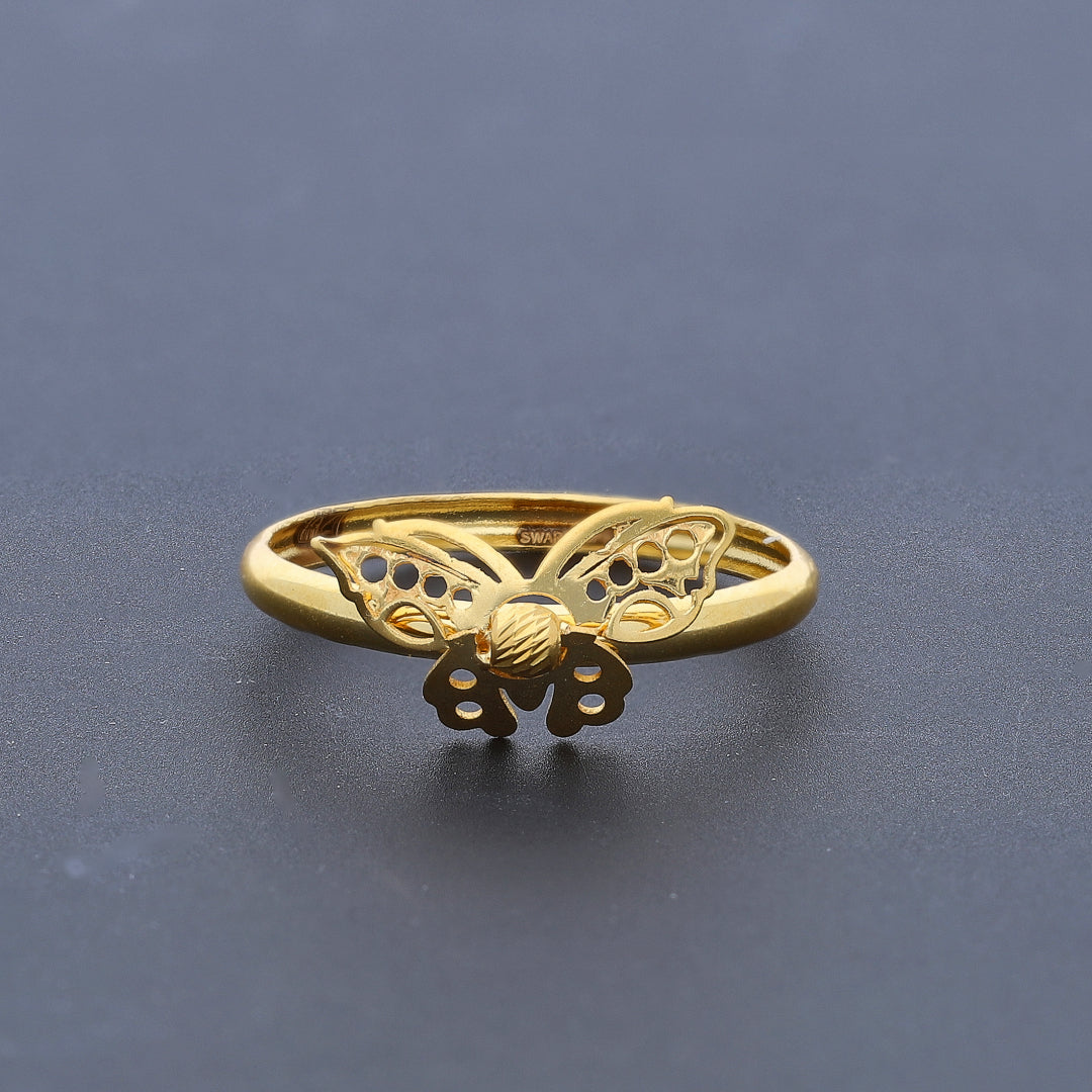 Gold Butterfly Shaped Ring 21KT - FKJRN21KM10452