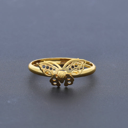 Gold Butterfly Shaped Ring 21KT - FKJRN21KM10452