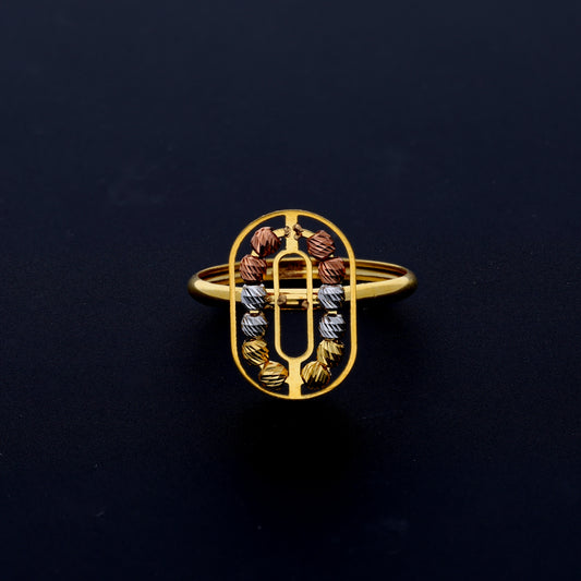 Gold Beaded Ring 21KT - FKJRN21KM10453