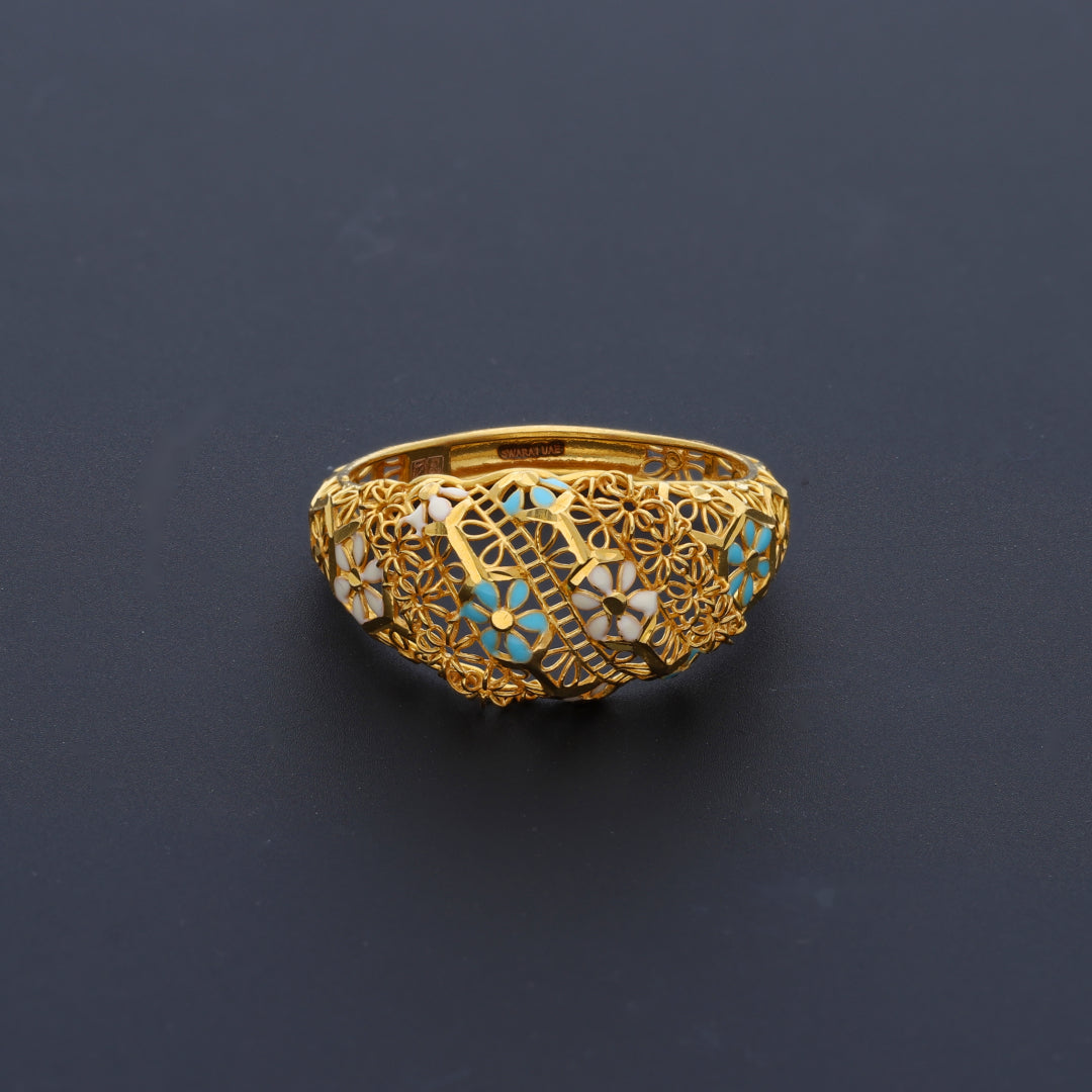 Gold Turkish Design Ring 21KT - FKJRN21KM10454