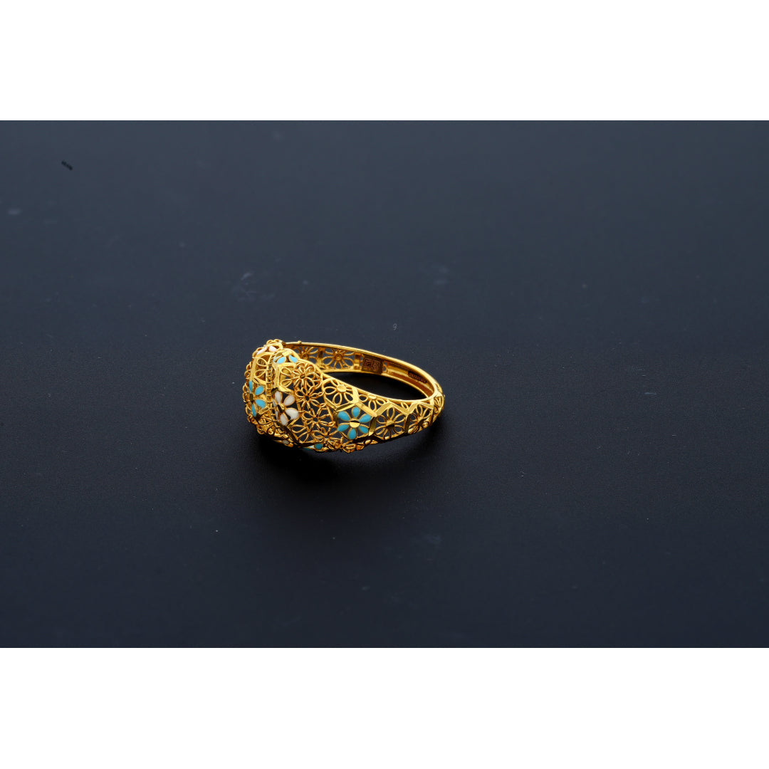 Gold Turkish Design Ring 21KT - FKJRN21KM10454
