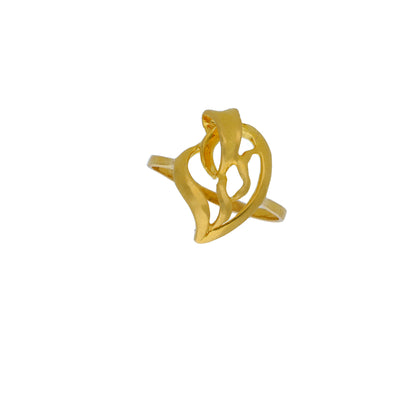 Gold Leaf Shaped Ring 21KT - FKJRN21KM10455
