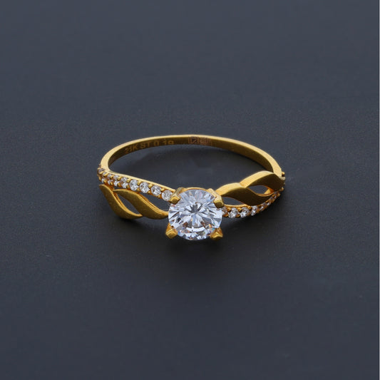 Gold Diamond Ring 21KT - FKJRN21KM10456