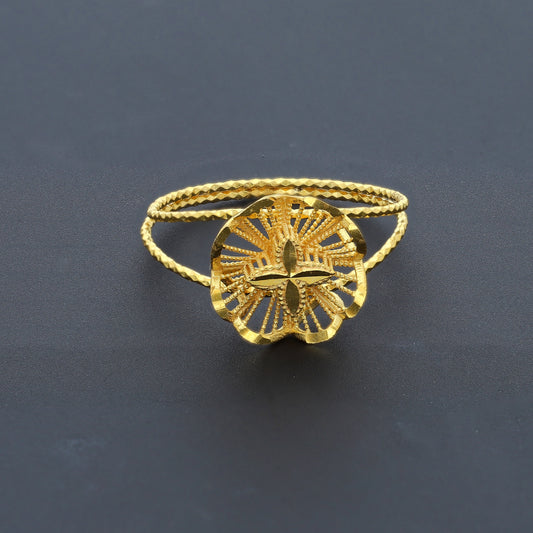 Gold Turkish Design Flower Shaped Ring 21KT - FKJRN21KM10467