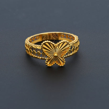 Gold Butterfly Shaped Turkish Design Ring 21KT - FKJRN21KM10468