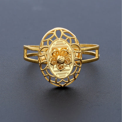 Gold Ornate Hollow Ring 21KT - FKJRN21KM10474