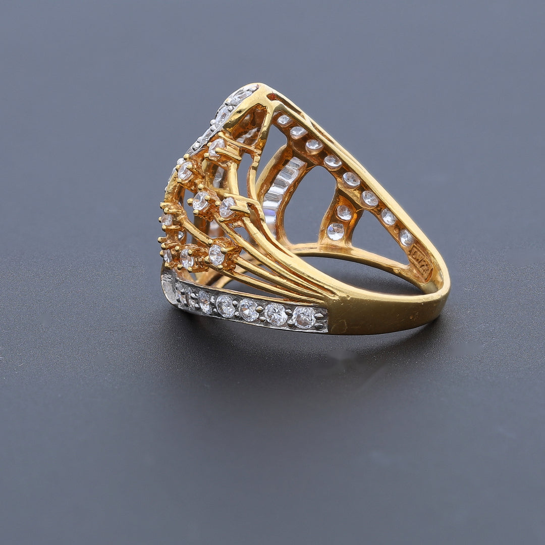 Gold Radiant Curve Ring 21KT - FKJRN21KM10478