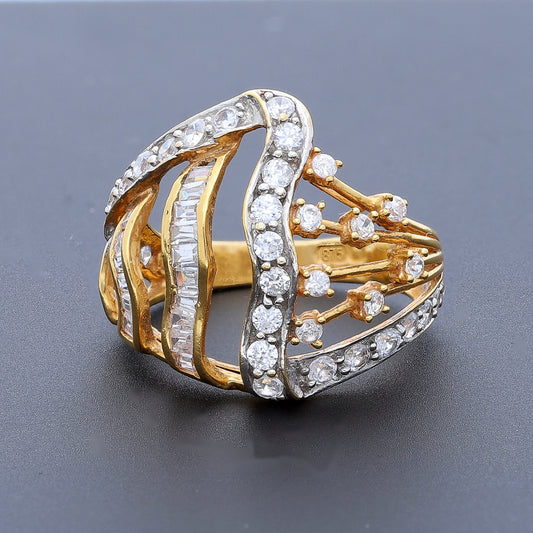 Gold Radiant Curve Ring 21KT - FKJRN21KM10478