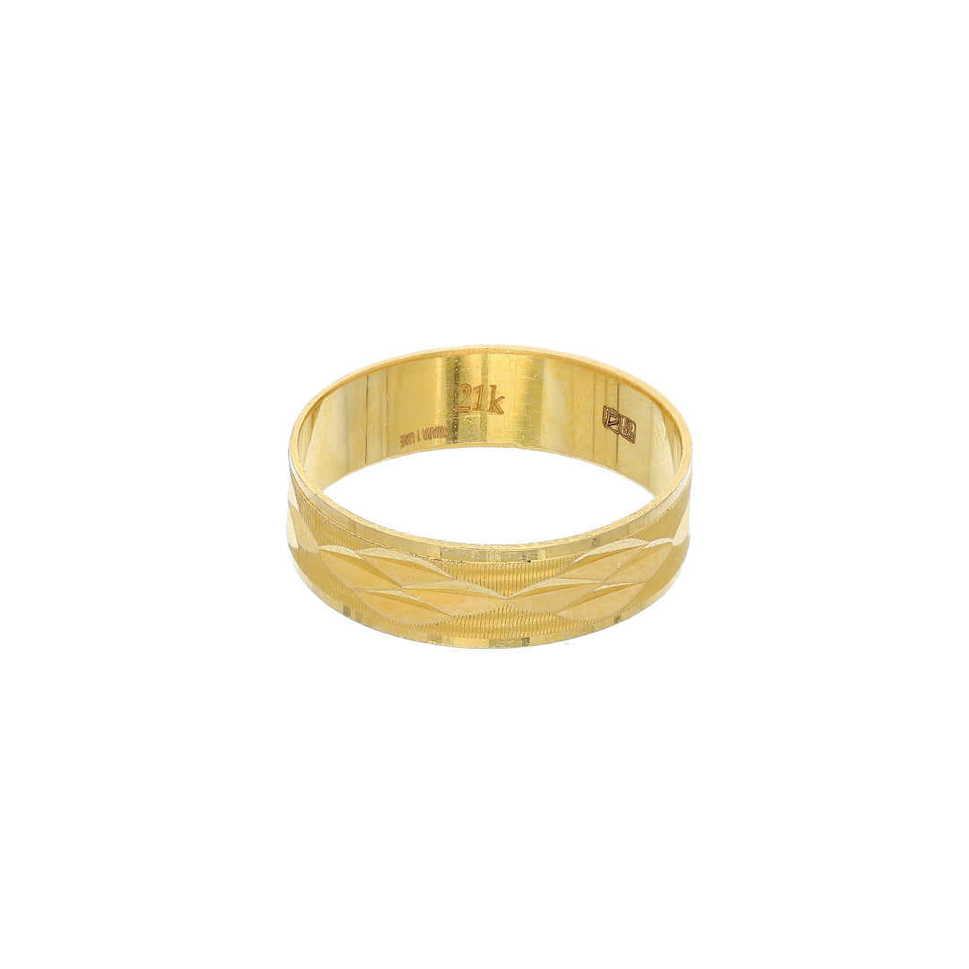Gold Elegant Band Ring 21KT - FKJRN21KM10480