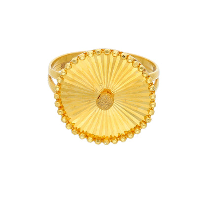 Gold Sunburst Ring 21KT - FKJRN21KM10483