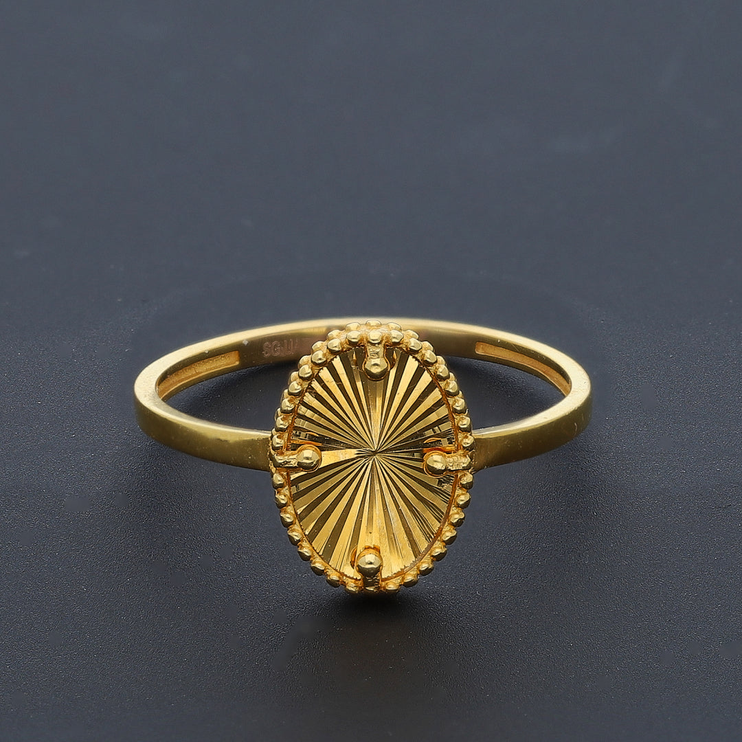 Gold Oval Shaped Ring 21KT - FKJRN21KM10484