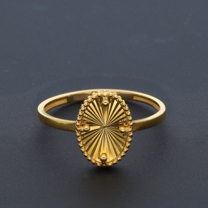 Gold Oval Shaped Ring 21KT - FKJRN21KM10484