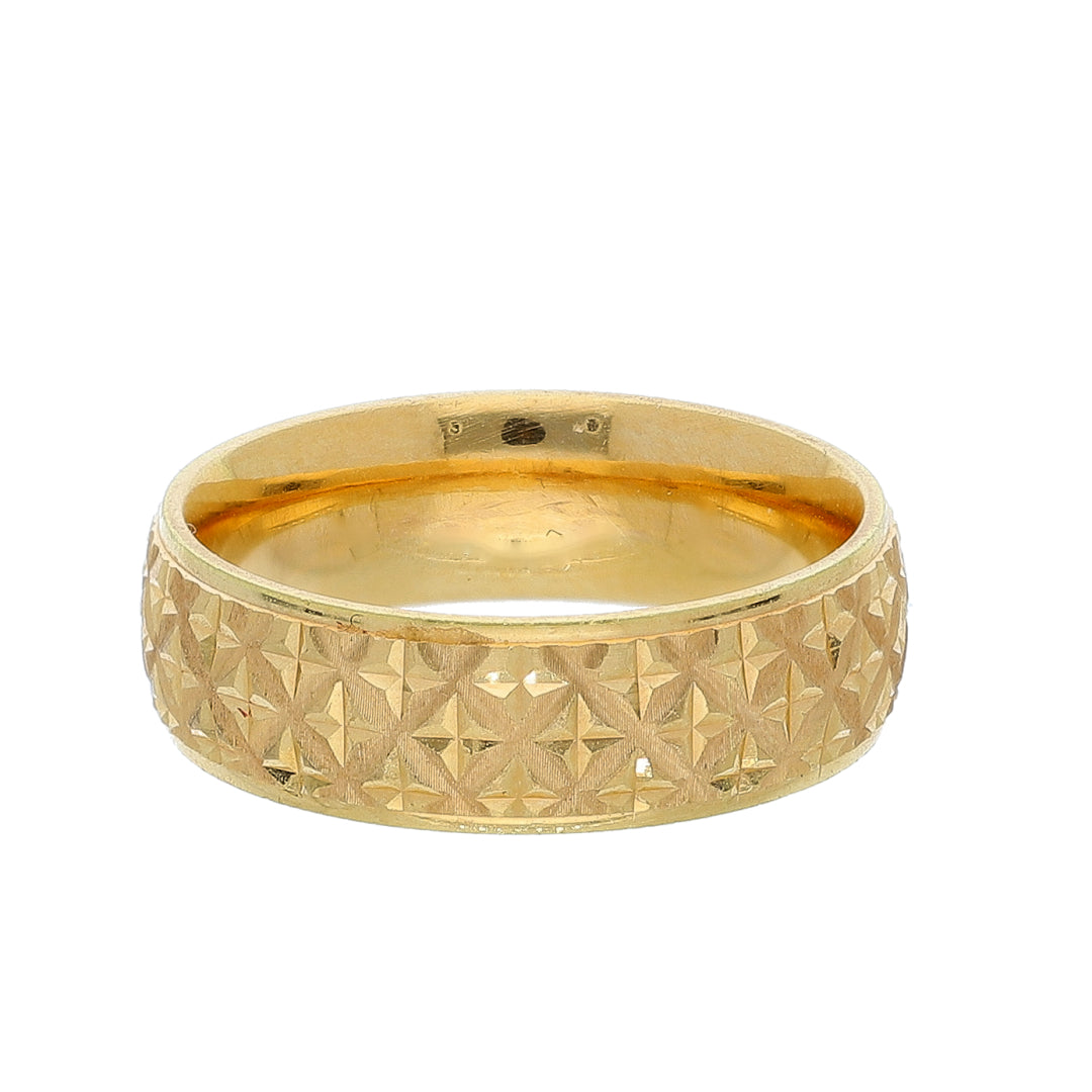 Gold Designer Carved Ring 21KT - FKJRN21KM10485