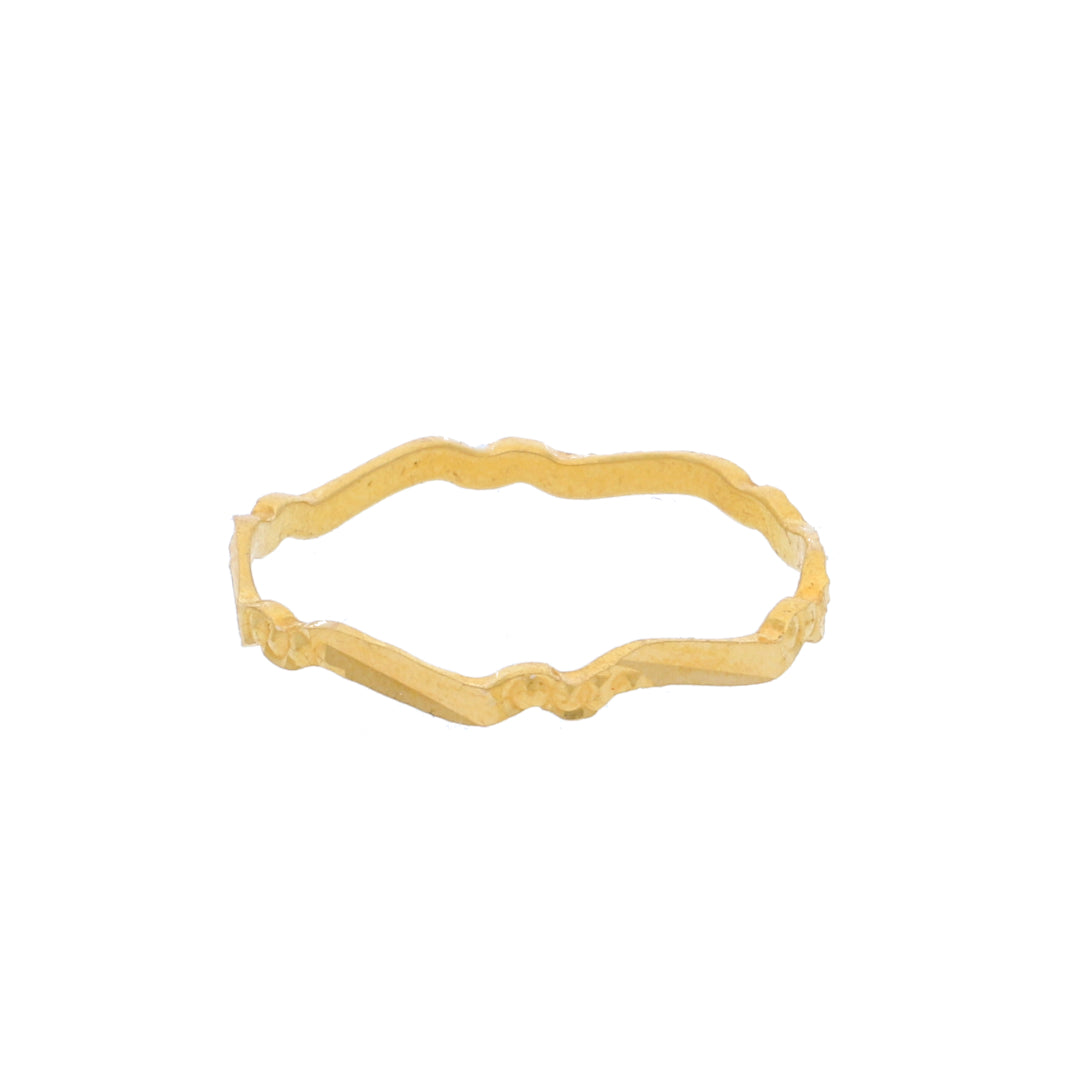 Gold Wavy Pattern Ring 21KT - FKJRN21KM10528