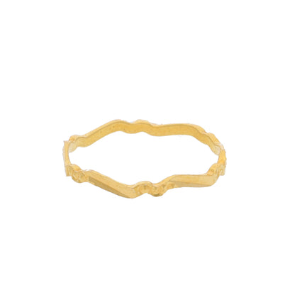 Gold Wavy Pattern Ring 21KT - FKJRN21KM10528