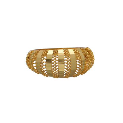 Gold Striped Dome Ring 21KT - FKJRN21KM10871