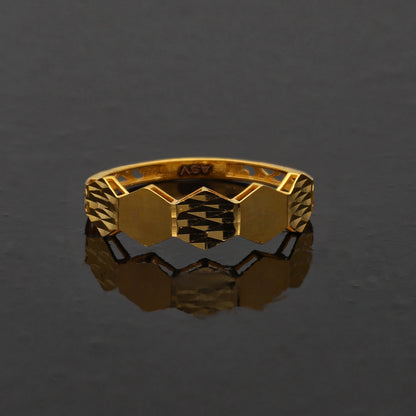 Gold Hexa-Cut Ring 21KT - FKJRN21KM10873