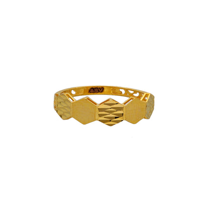 Gold Hexa-Cut Ring 21KT - FKJRN21KM10873