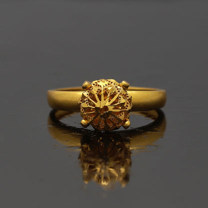 Gold Royal Floral Ring 21KT - FKJRN21KM10878
