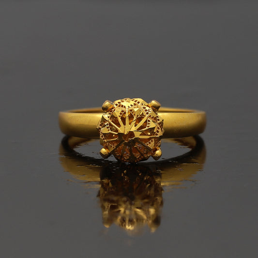 Gold Royal Floral Ring 21KT - FKJRN21KM10878