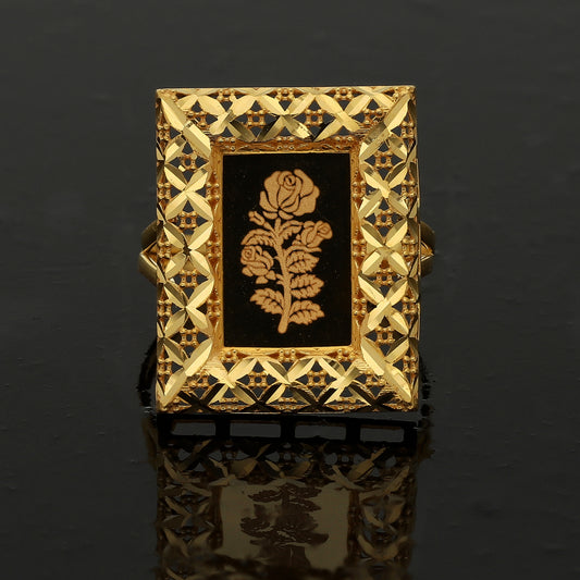 Gold Rose Frame Ring 21KT - FKJRN21KM10880