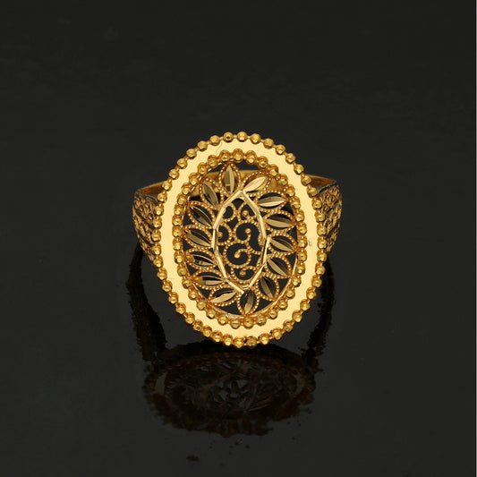 Gold Ethnic Filigree Ring 21KT - FKJRN21KM10882