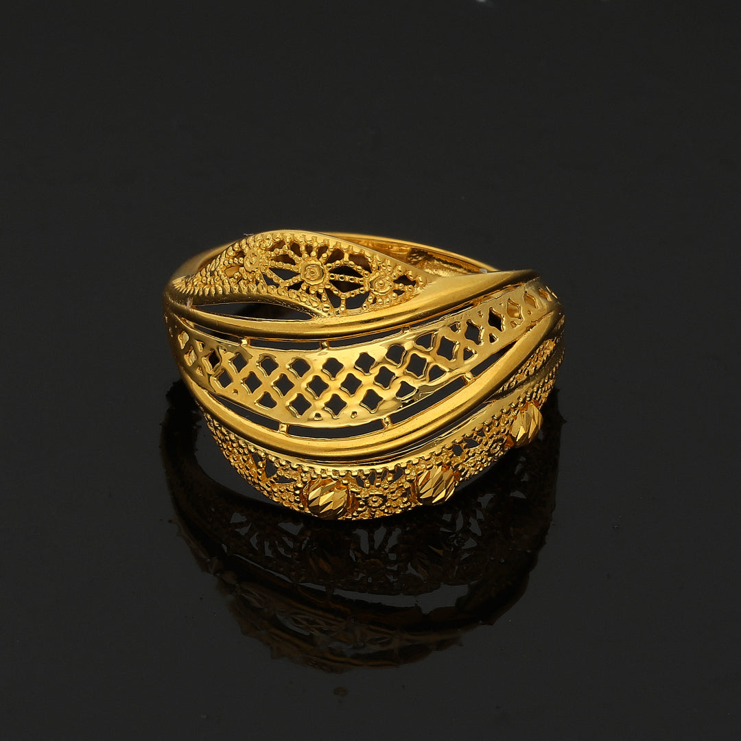Gold Radiant Lattice Ring 21KT - FKJRN21KM10888