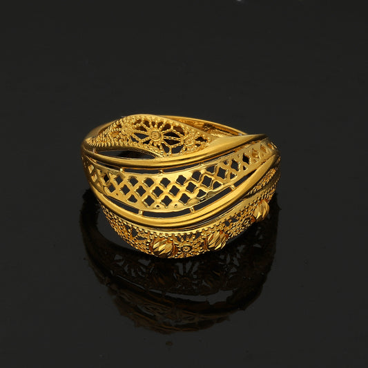Gold Radiant Lattice Ring 21KT - FKJRN21KM10888