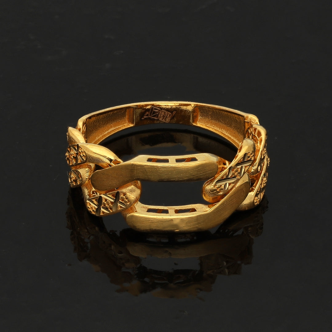 Gold Intricate Link Ring 21KT - FKJRN21KM10895
