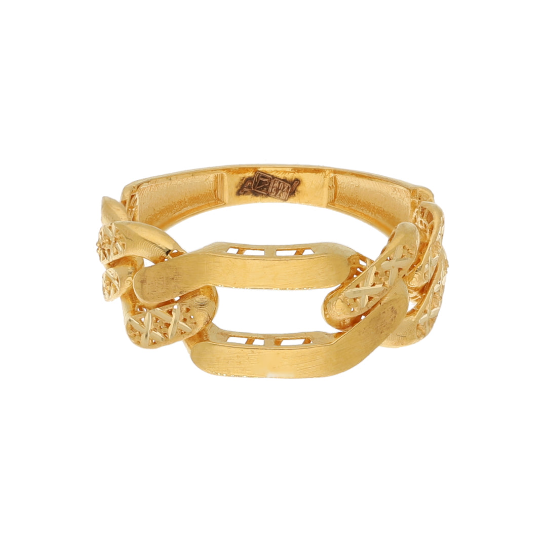 Gold Intricate Link Ring 21KT - FKJRN21KM10895