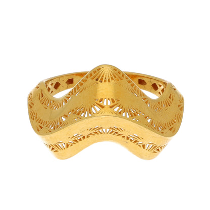 Gold Dune Filigree Ring 21KT - FKJRN21KM10898