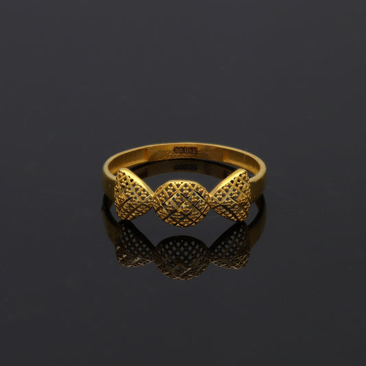 Gold Sleek Filigree Ring 21KT - FKJRN21KM11126